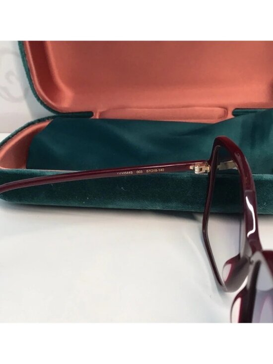 New ✨ Authentic Gucci GG0544S 003 Sunglasses – Burgundy Frame with Blue Gradient main image 7